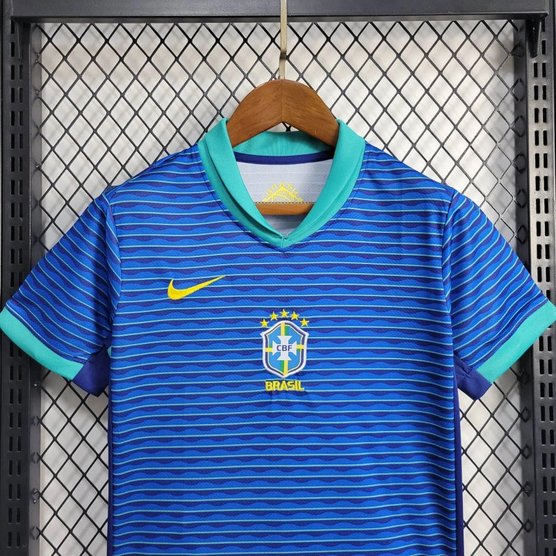 Brazil Kids Away Soccer Jersey 2024/25 - Blue