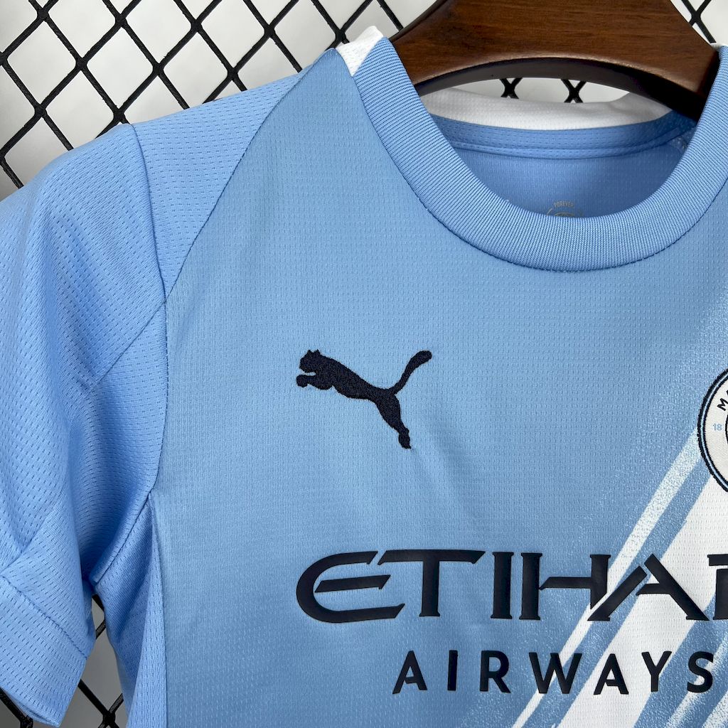 Manchester City Kevin De Bruyne 17 Kids Home Soccer Jersey 2025-2026