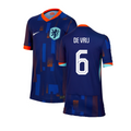 Netherlands Stefan de Vrij 6 Away Soccer Jersey Euro 2024