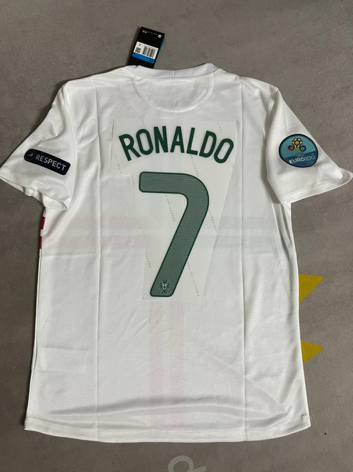 Portugal Cristiano Ronaldo 7 Retro Away Soccer Jersey Euro Cup 2012