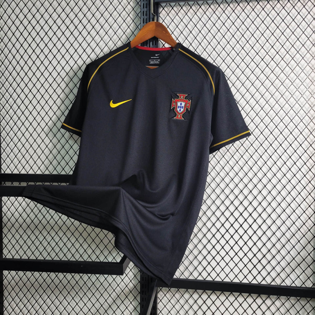 Portugal Retro Away Soccer Jersey World Cup 2006 - Black
