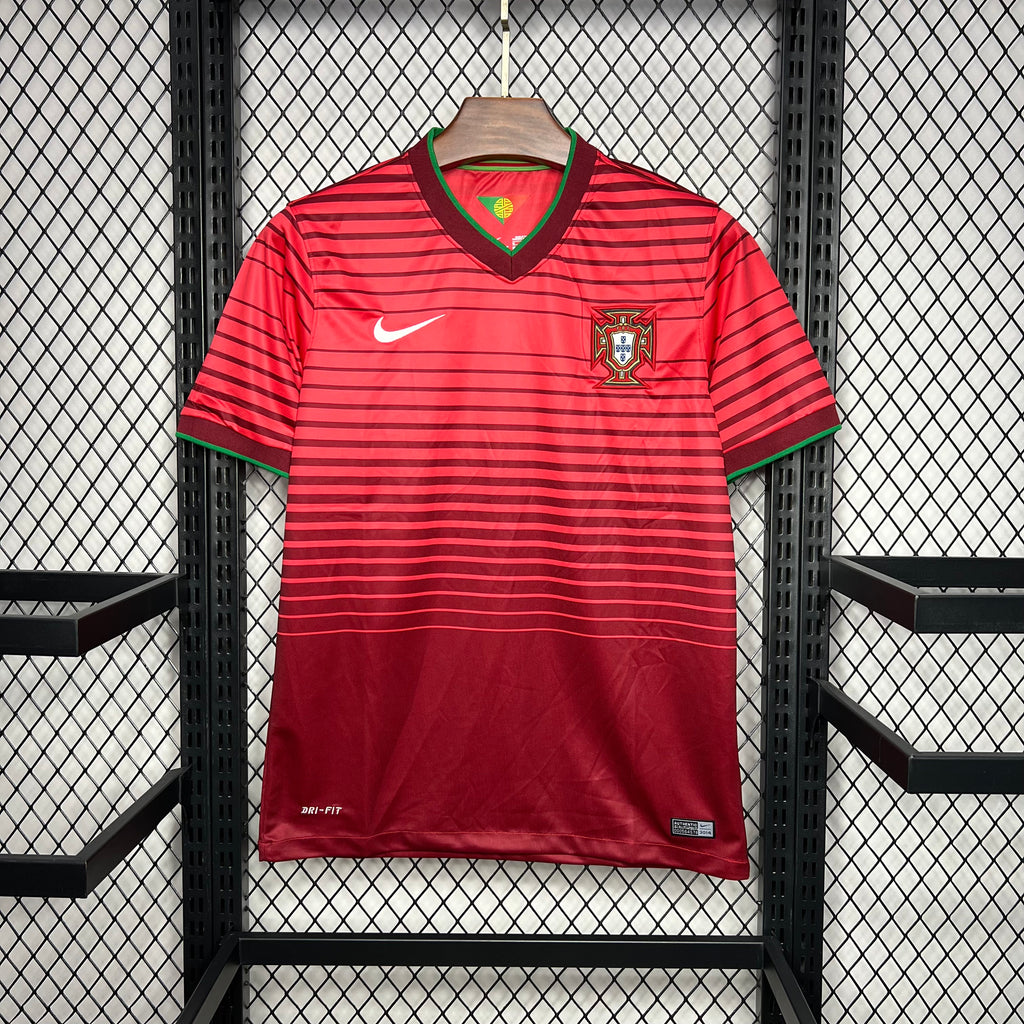 Portugal Retro Home Soccer Jersey World Cup 2014
