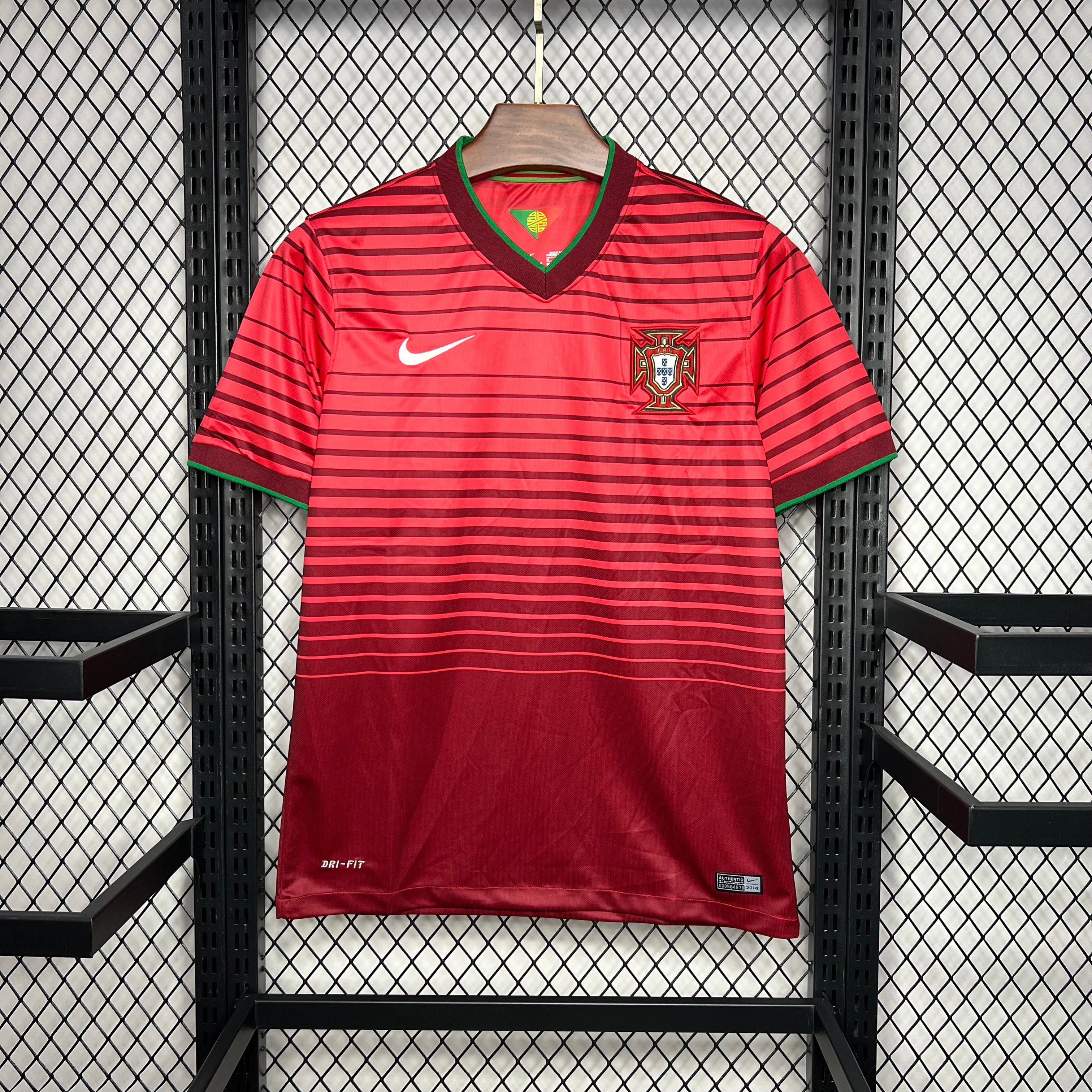 Portugal Retro Home Soccer Jersey World Cup 2014