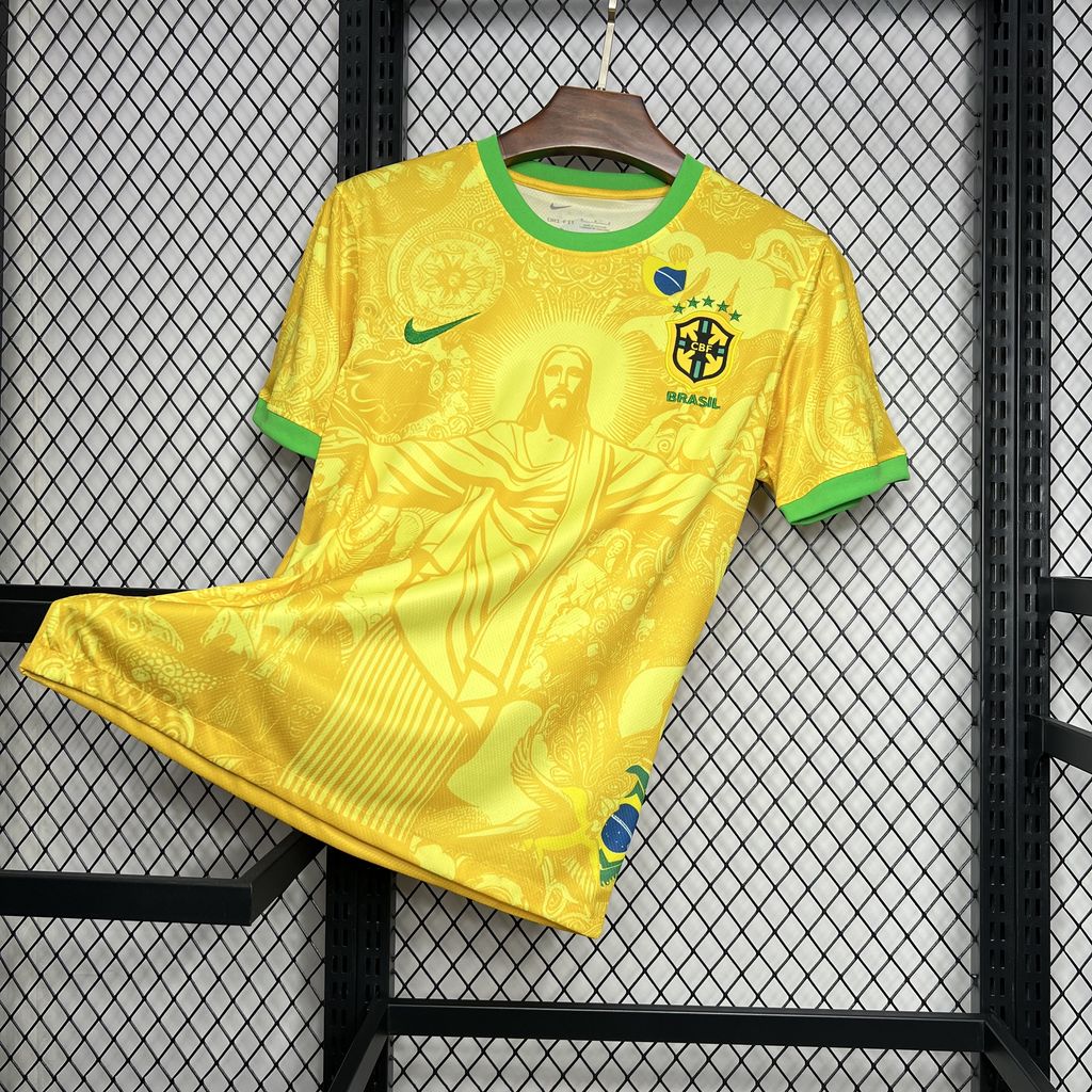 Brazil x Jesus Christ Limited Edition Soccer Jersey 2024/25 - Yellow