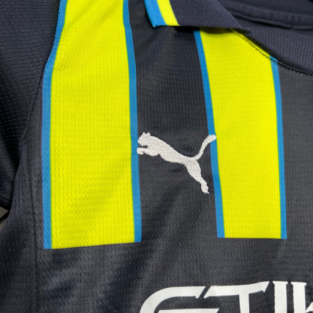 Man City Kevin De Bruyne 17 Kids Away Soccer Jersey 2024/25
