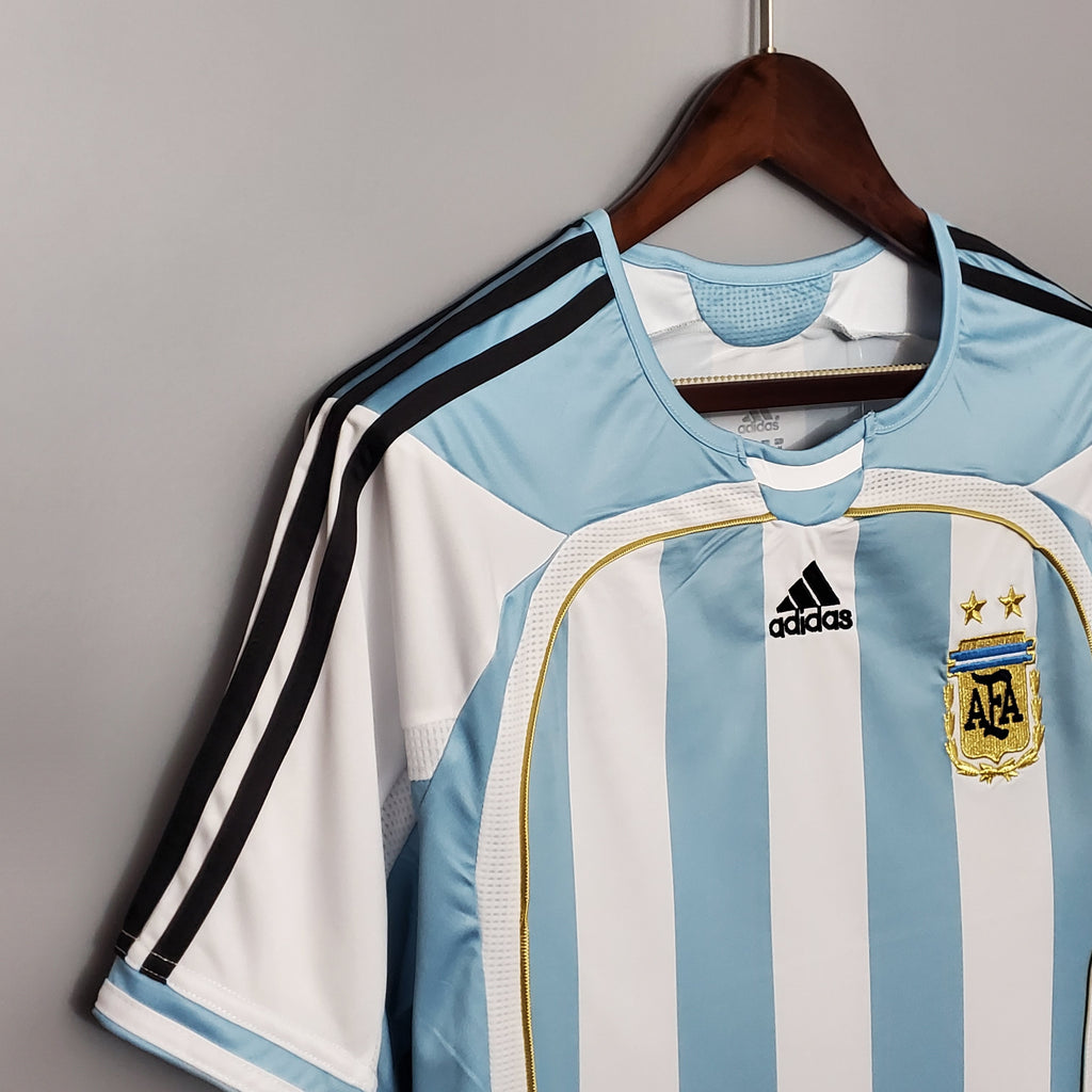 Argentina Lionel Messi 19 Home Retro Soccer Jersey World Cup 2006