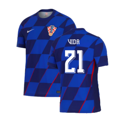 Croatia Domagoj Vida 21 Away Soccer Jersey Euro 2024