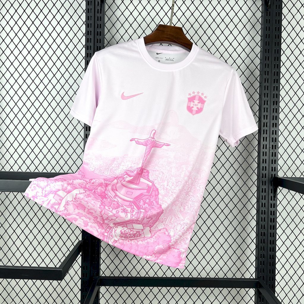 Brazil X Cristo Redentor Special Edition Soccer Jersey 2025-2026 - Pink