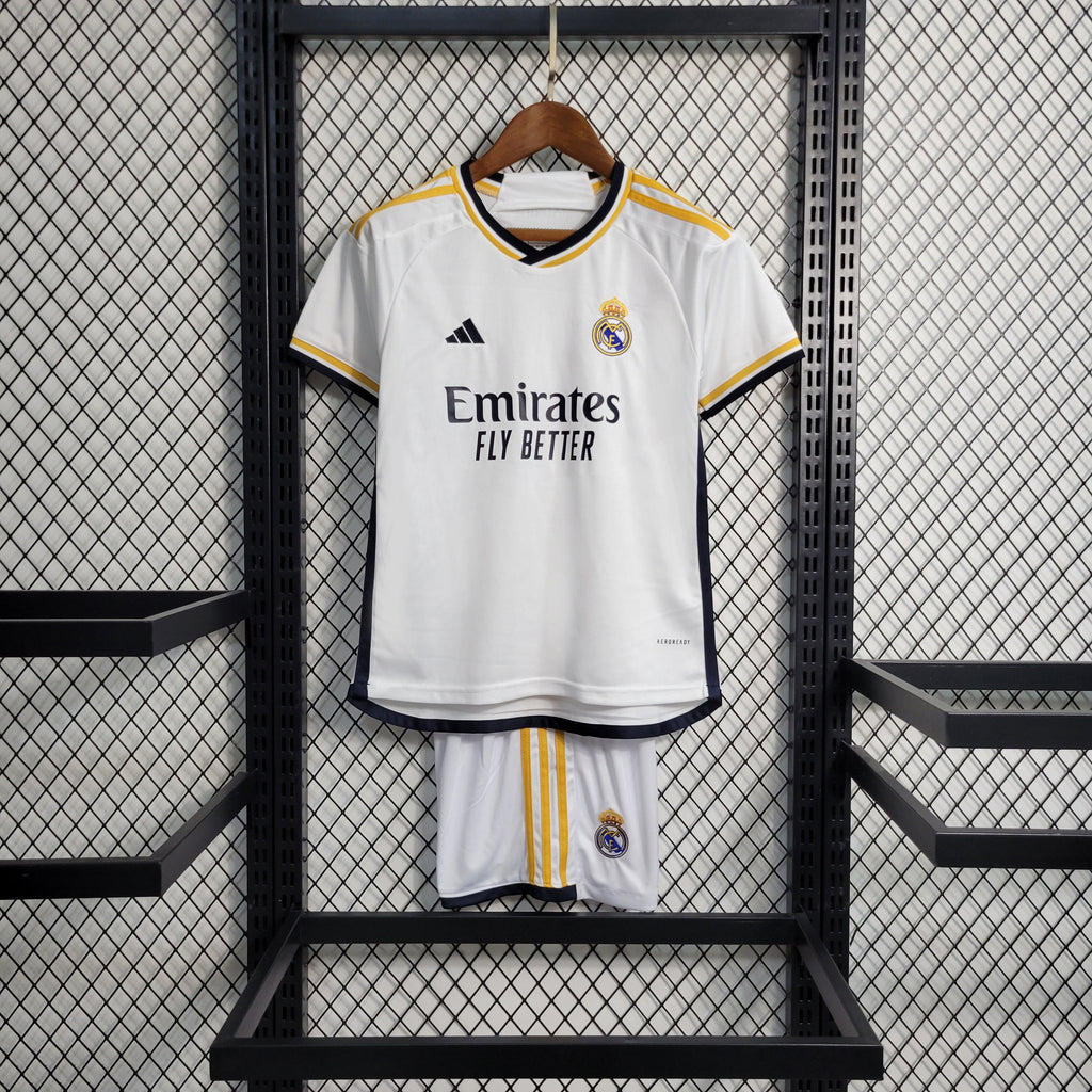 Real Madrid Kylian Mbappé 9 Kids Home Soccer Jersey 2023/24