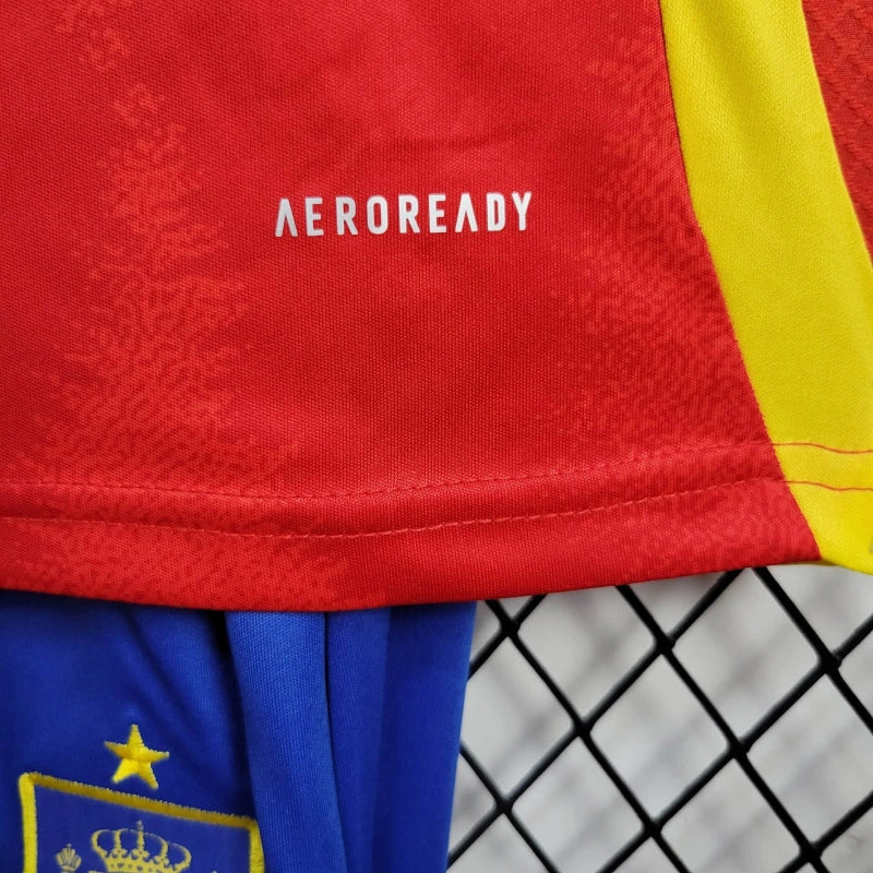 Spain Andrés Iniesta 6 Kids Home Soccer Jersey Euro 2024