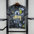 Brazil X Stussy Jesus Christ Special Edition Soccer Jersey 2025-2026 - Black