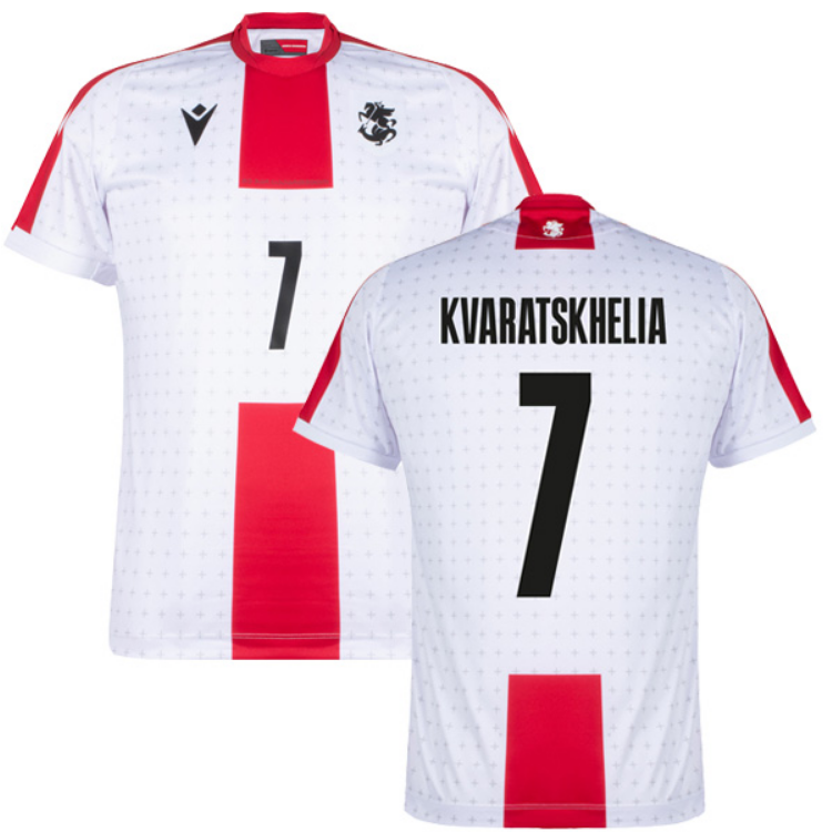 Georgia Khvicha Kvaratskhelia 7 Home Soccer Jersey Euro 2024