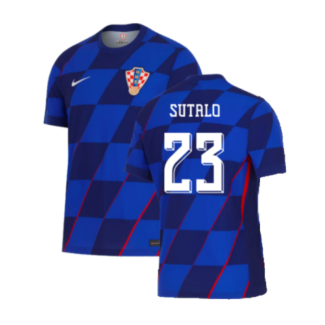 Croatia Josip Sutalo 23 Away Soccer Jersey Euro 2024