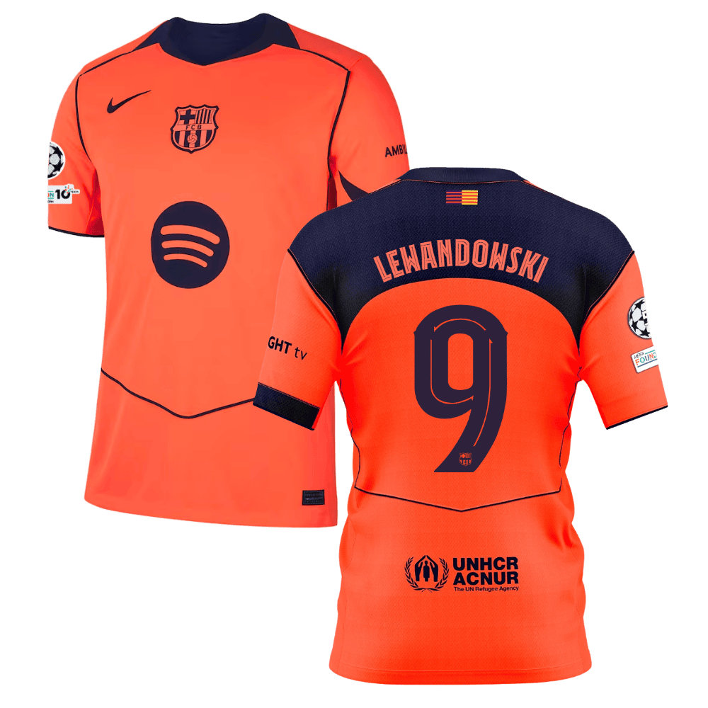 FC Barcelona Robert Lewandowski 9 Third Soccer Jersey 2025-2026
