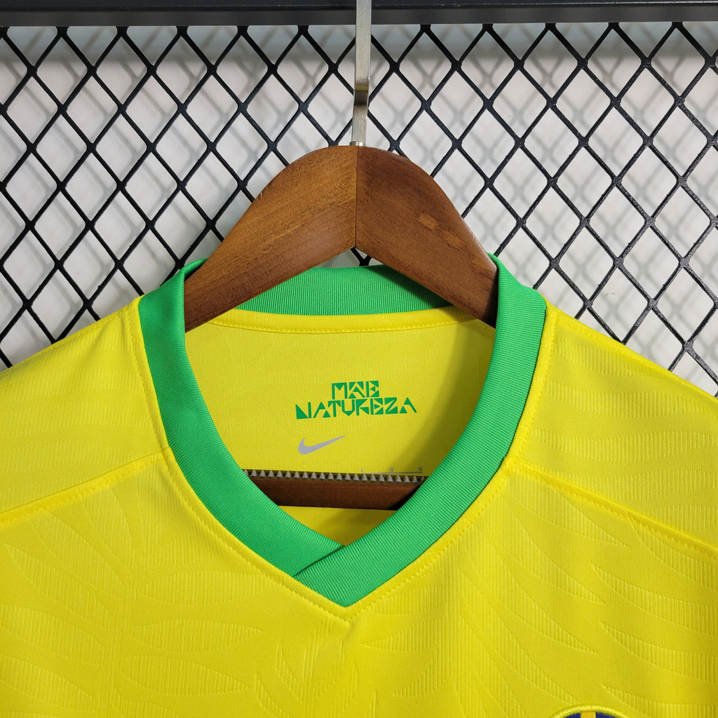 Brazil Ana Vitoria 8 Home Soccer Jersey World Cup 2023