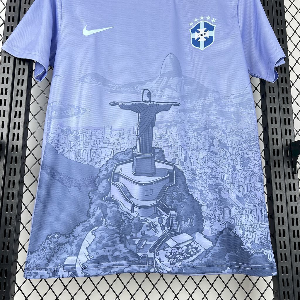 Brazil X Cristo Redentor Special Edition Soccer Jersey 2025-2026 - Gray
