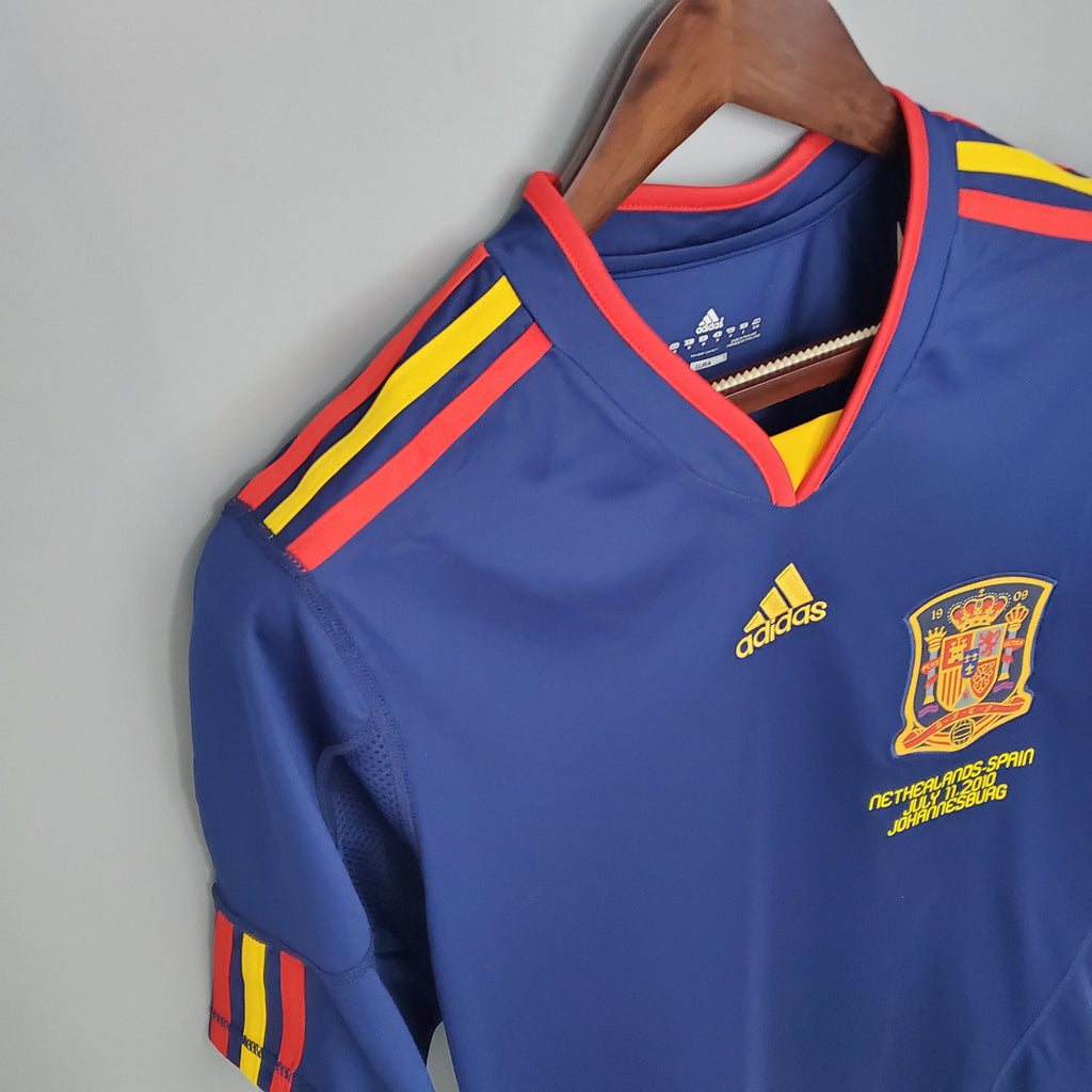 Spain David Villa 7 Retro Away Soccer Jersey World Cup 2010