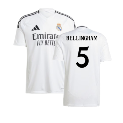 Real Madrid Jude Bellingham 5 Home Soccer Jersey 2024/25