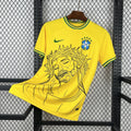 Brazil X Cristo Redentor Cross Special Edition Soccer Jersey 2025-2026 - Gelb
