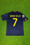 Spain David Villa 7 Retro Away Soccer Jersey World Cup 2010