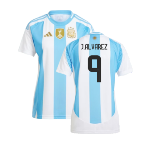 Women's Argentina Julián Álvarez 9 Home Soccer Jersey 2024/25