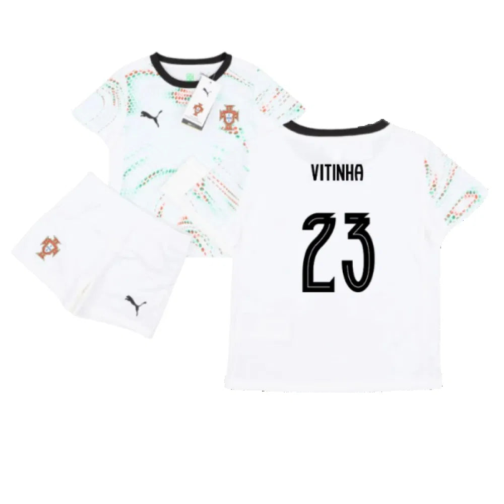 Portugal Vitinha 23 Away Soccer Jersey Kids Kit 2025-2026
