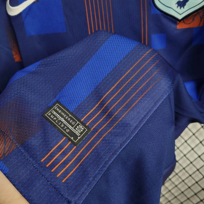 Netherlands Virgil van Dijk 4 Away Soccer Jersey Euro 2024