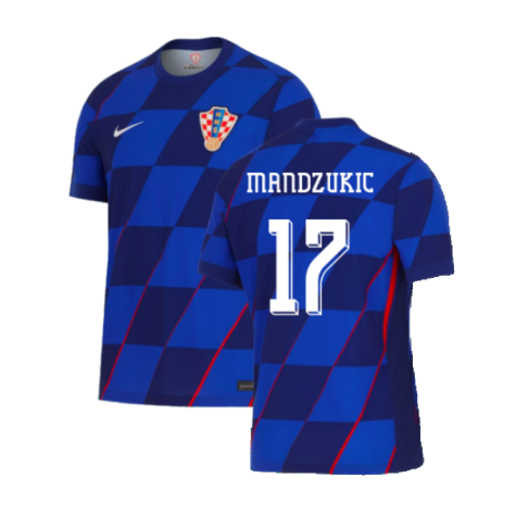 Croatia Mario Mandzukic 17 Away Soccer Jersey Euro 2024