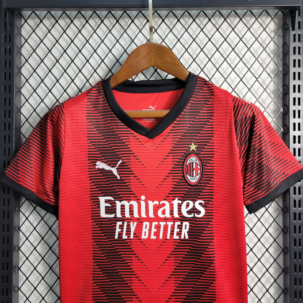 AC Milan Christian Pulisic 11 Kids Home Soccer Jersey 2023/24