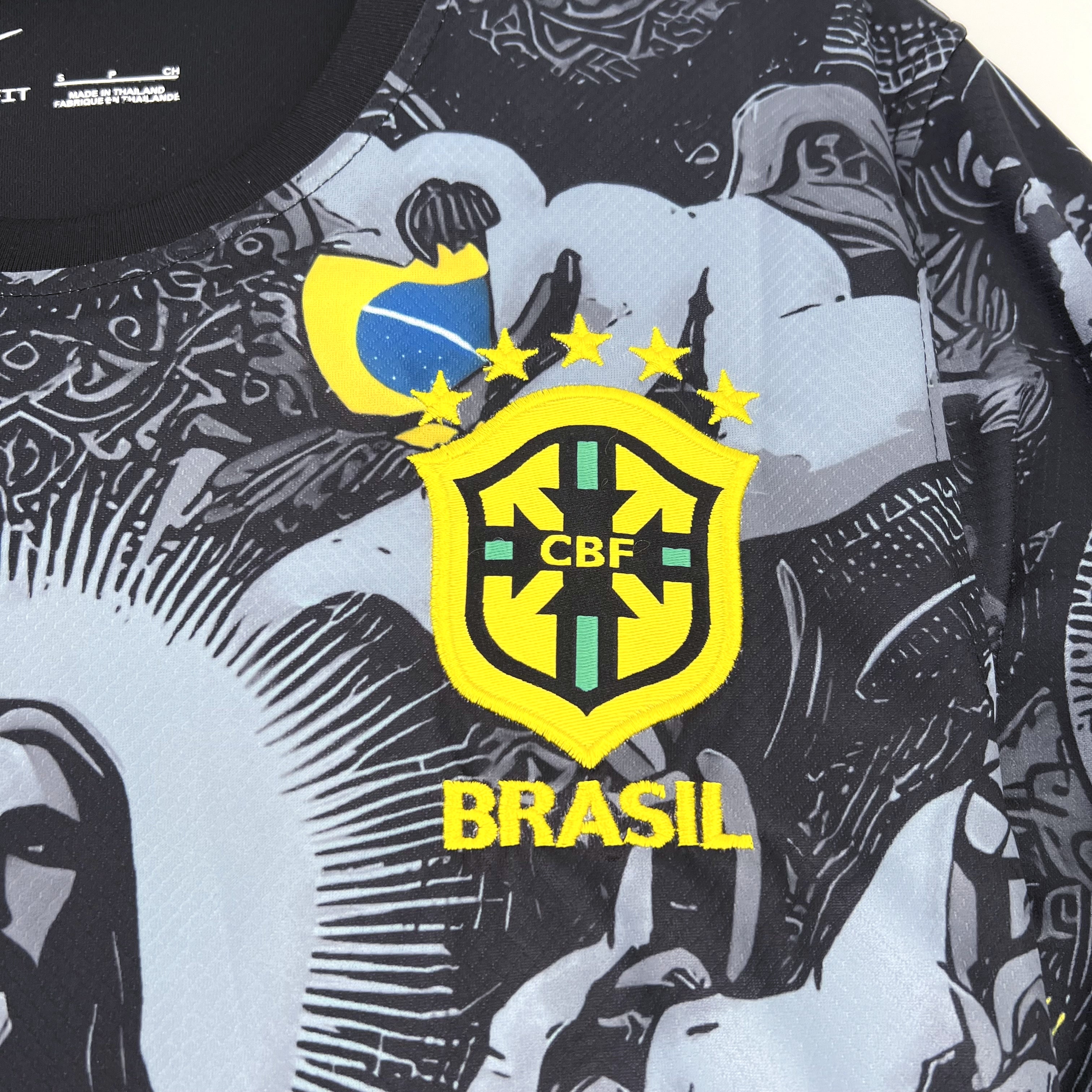 Brazil Jesus Christ The Redeemer Limited Edition Soccer Jersey 2024/25 - Black