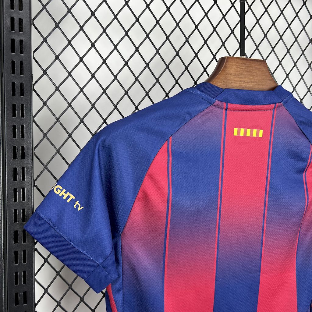 FC Barcelona Robert Lewandowski 9 Kids Home Soccer Jersey 2025-2026