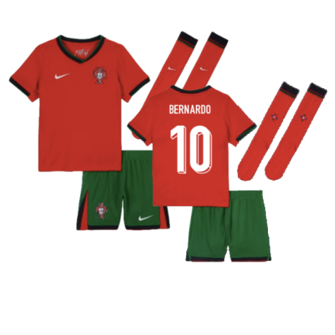 Portugal Bernardo Silva 10 Kids Home Soccer Jersey Euro 2024