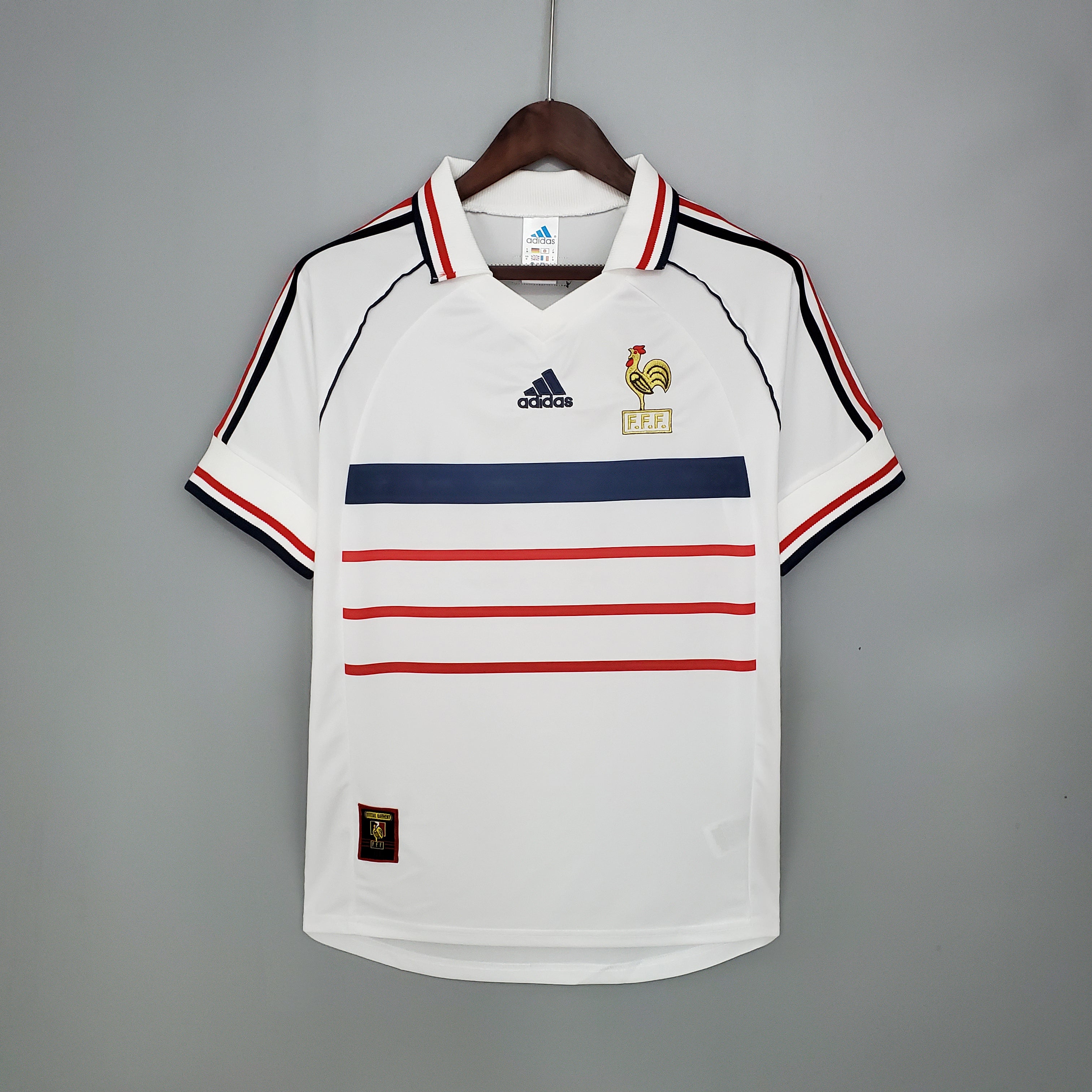 France Zinedine Zidane 10 Away Retro Soccer Jersey World Cup 1998