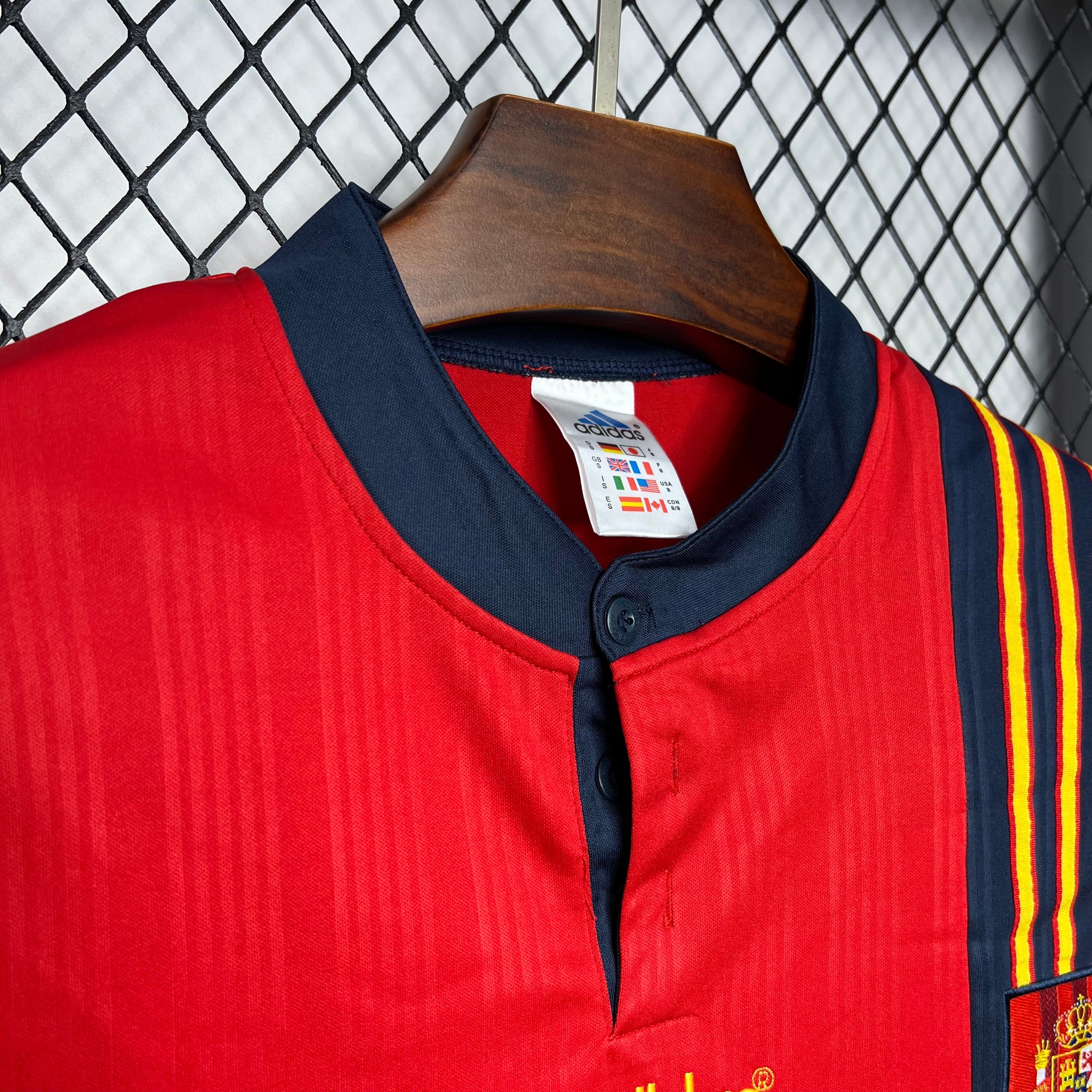 Spain Retro Home Soccer Jersey Euro Cup 1996