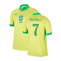 Brazil Gabriel Martinelli 7 Home Soccer Jersey 2024/25