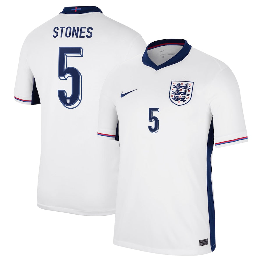 England John Stones 5 Home Soccer Jersey Euro 2024