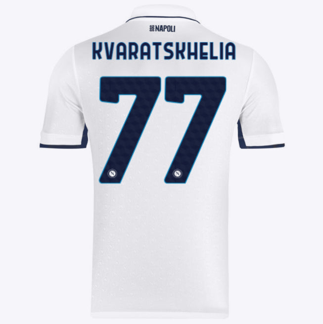 Napoli Khvicha Kvaratskhelia 77 Away Soccer Jersey 2024/25