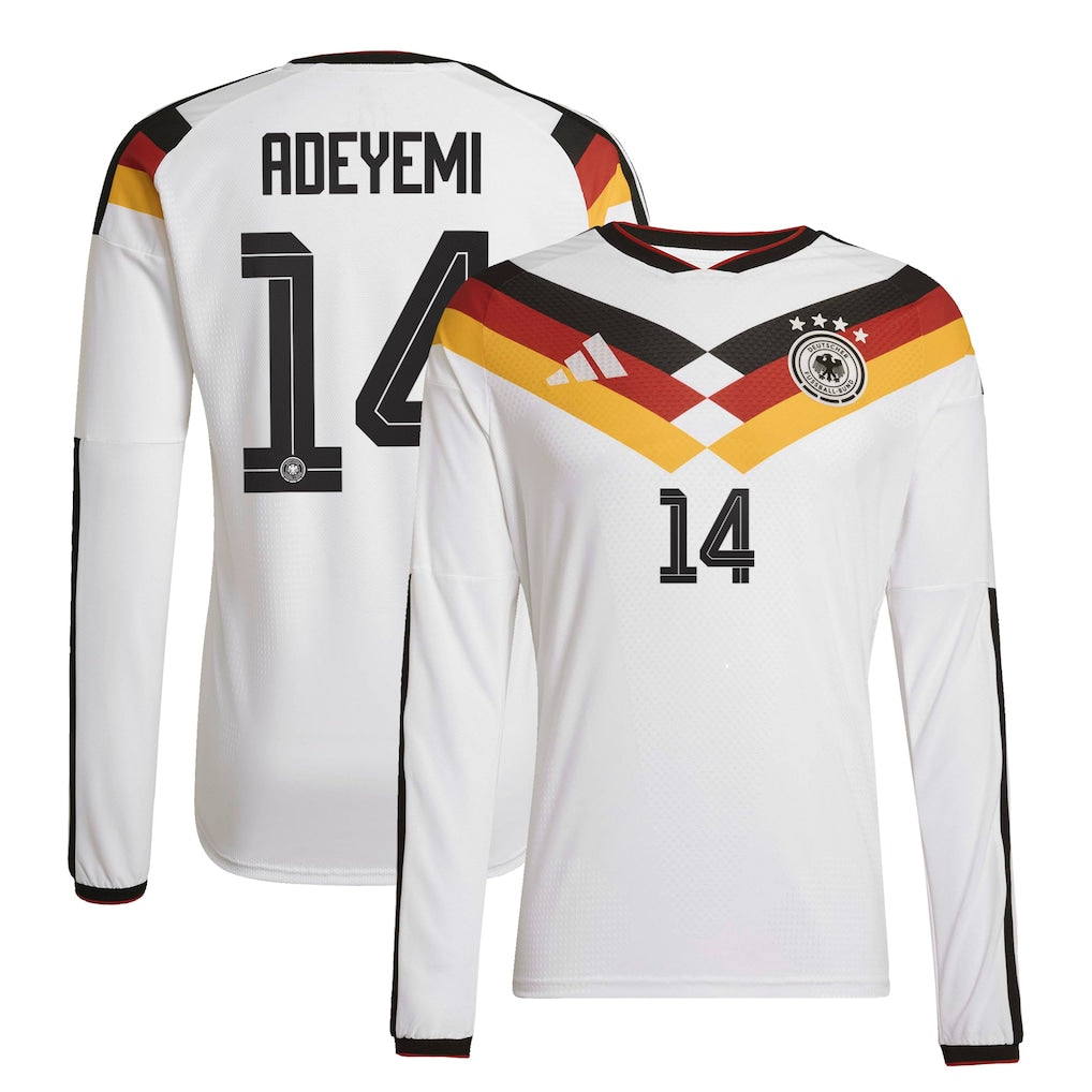 Germany Karim Adeyemi 14 Long Sleeve Home Soccer Jersey World Cup 2026