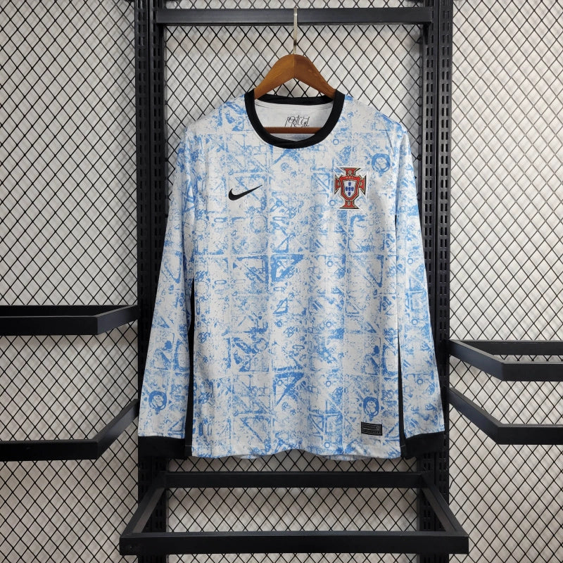 Portugal Long Sleeve Away Soccer Jersey UEFA Euro 2024