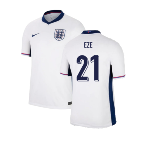 England Eberechi Eze 21 Home Soccer Jersey Euro 2024