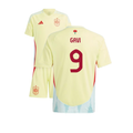 Spain Gavi 9 Kids Away Soccer Jersey Euro 2024