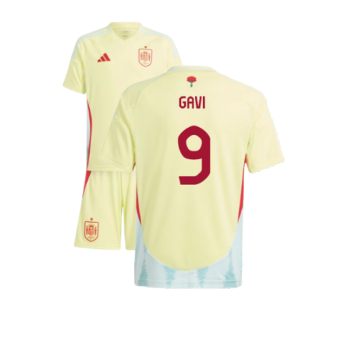 Spain Gavi 9 Kids Away Soccer Jersey Euro 2024