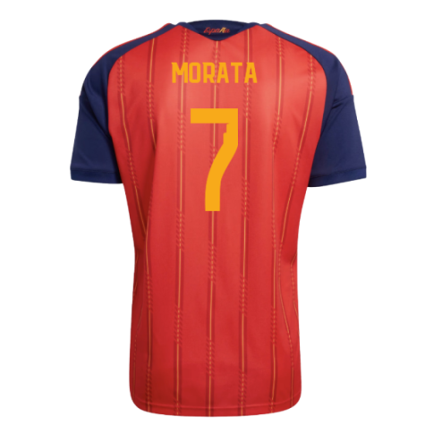 Spain Alvaro Morata 7 Home Soccer Jersey World Cup 2026