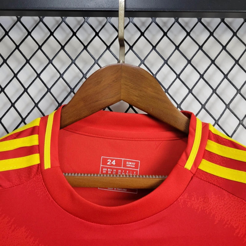 Spain Xavi 8 Kids Home Soccer Jersey Euro 2024