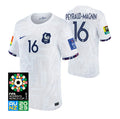 France Pauline Peyraud-Magnin 16 Men's Away Soccer Jersey World Cup 2023