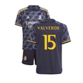 Real Madrid Federico Valverde 15 Kids Away Soccer Jersey 2023/24