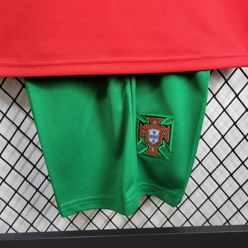 Portugal Bruno Fernandes 8 Kids Home Soccer Jersey Euro 2024