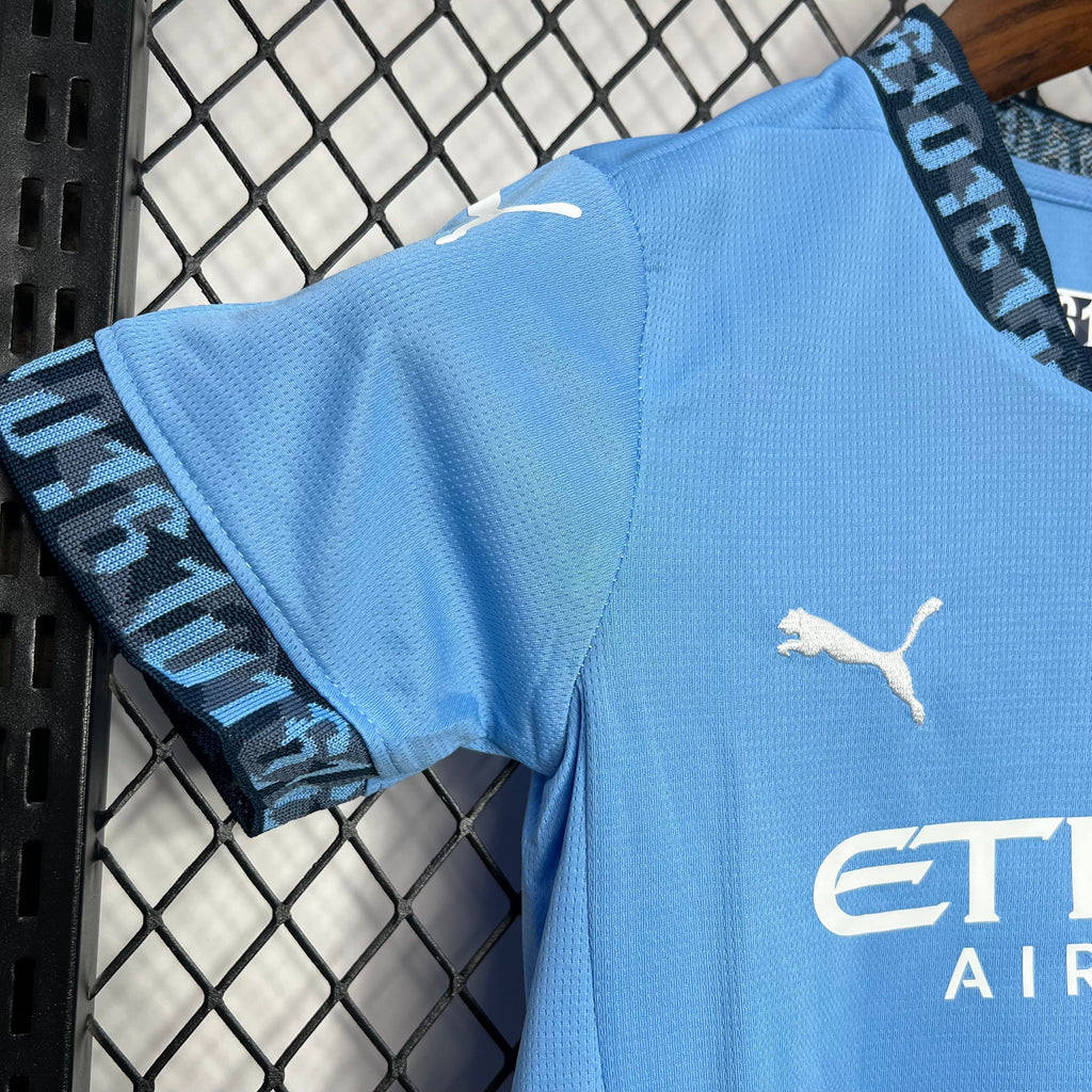 Man City Kevin De Bruyne 17 Kids Home Soccer Jersey 2024/25