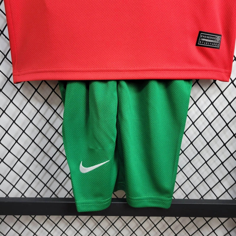 Portugal Rafael Leão 17 Kids Home Soccer Jersey Euro 2024