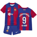 FC Barcelona Robert Lewandowski 9 Kids Home Soccer Jersey 2023/24